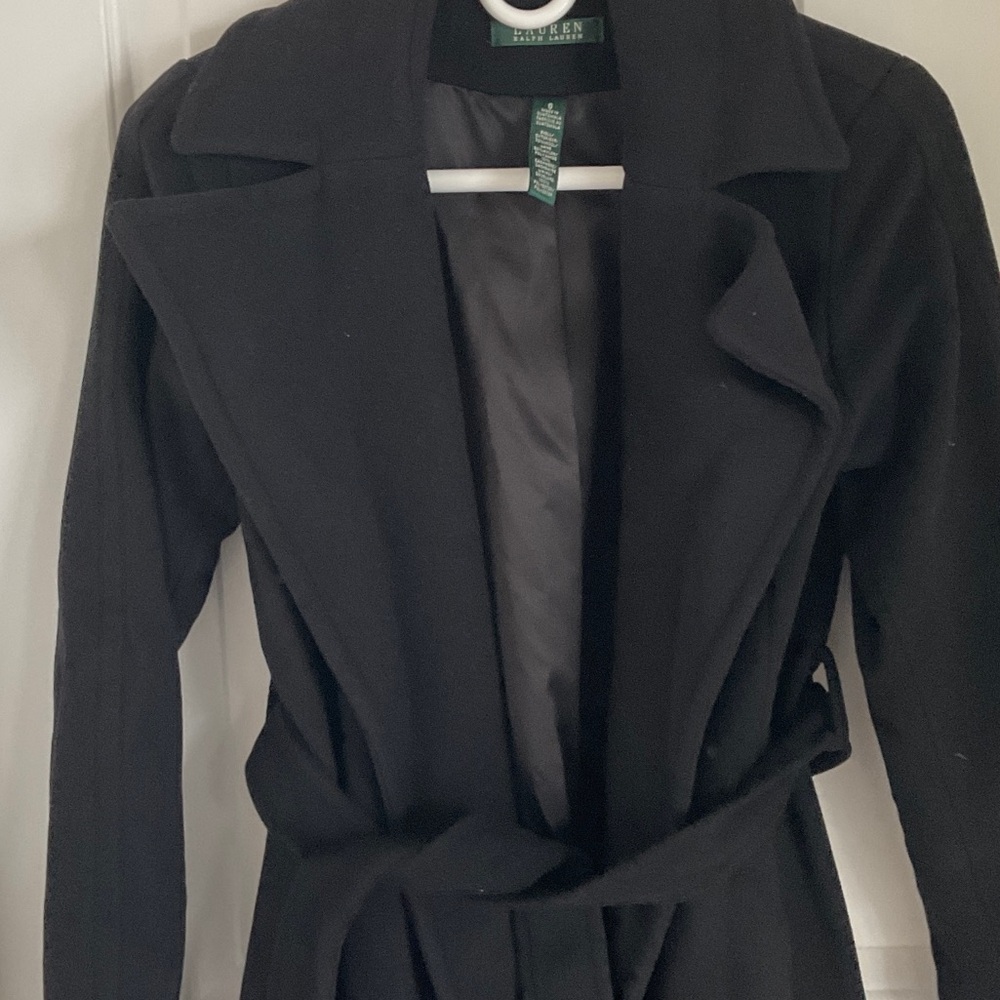 Polo by Ralph Lauren Black Trench Coat - Picture 2 of 4